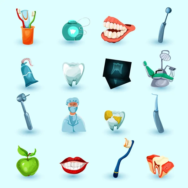 Afdeling Stomatologie Icons Set — Stockvector