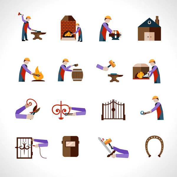 Demirci Icons set — Stok Vektör