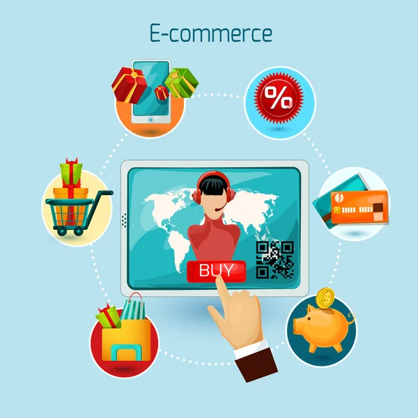 E-commerce Concept Illustration — Stock Vector