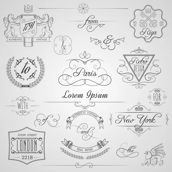 Éléments de conception calligraphique — Image vectorielle