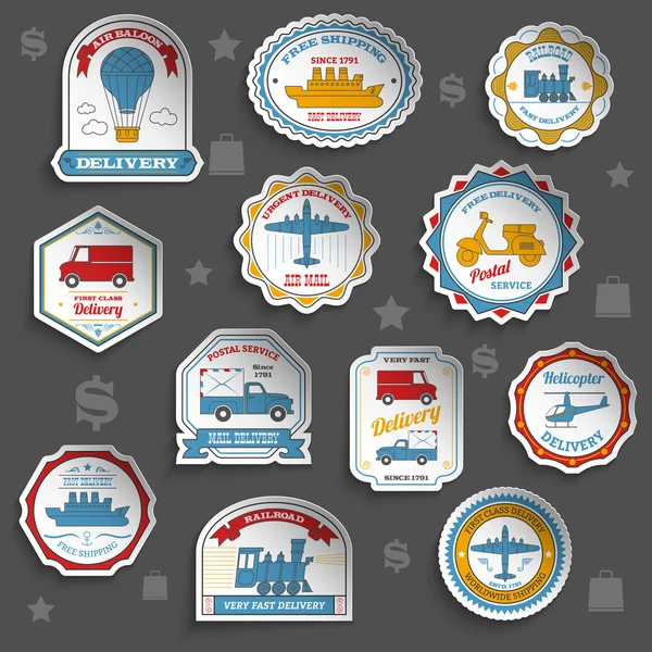 Levering Stickers Set — Stockvector