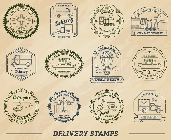 Levering Stamps Set — Stockvector