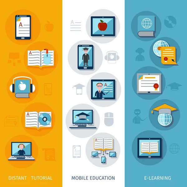 E-learning Banners verticaal — Stockvector