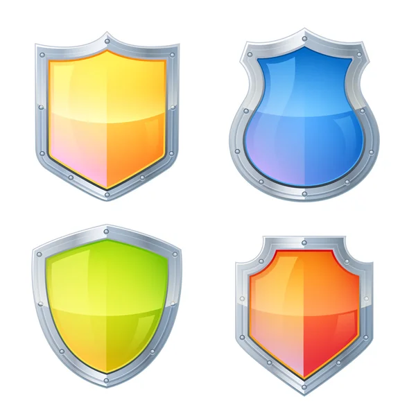 Shield Icons Set — Stock Vector