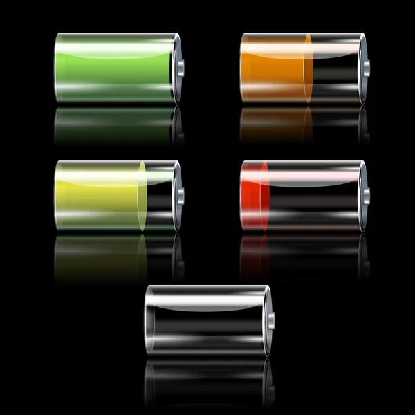 蓄电池组与不同收费的水平高 — 图库矢量图片