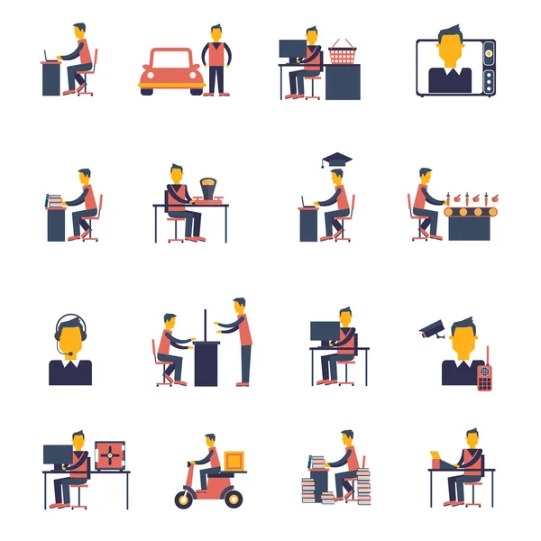 Sedentary Icon Flat — Stock Vector