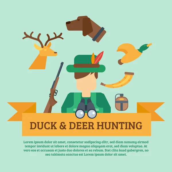 Illustration du concept de chasse — Image vectorielle