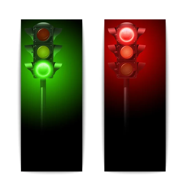 Bannières de feux de circulation — Image vectorielle