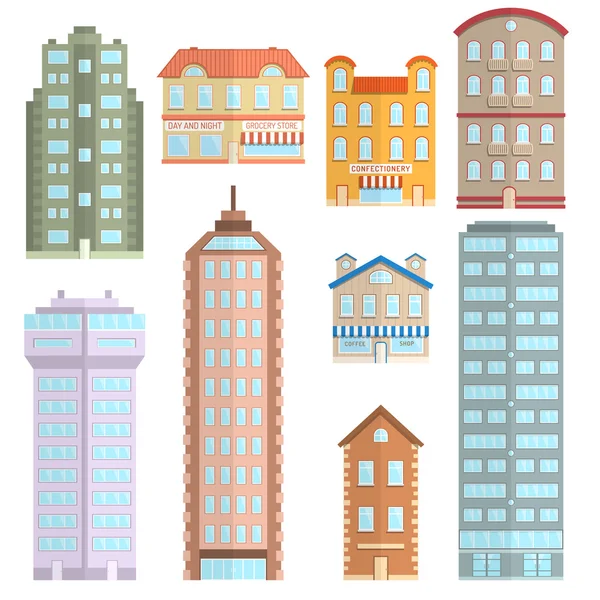 House Icons Flat Set — Stock Vector