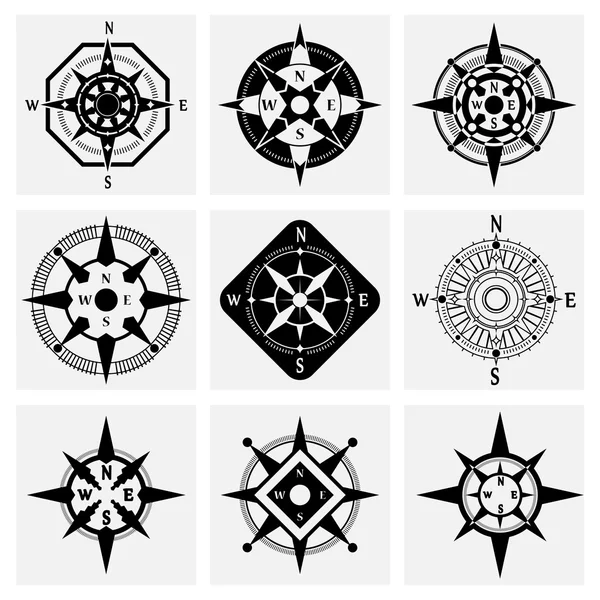 Compass Icons Set — Stock Vector