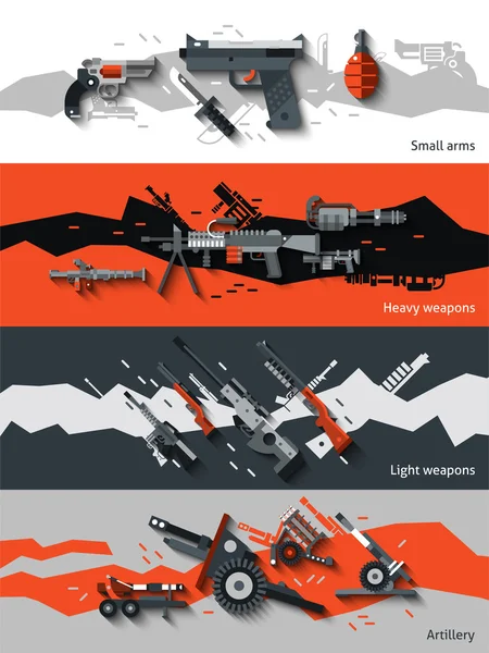 武器的横幅集 — 图库矢量图片