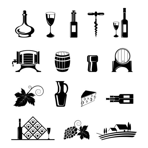 Conjunto de ícones de vinho —  Vetores de Stock