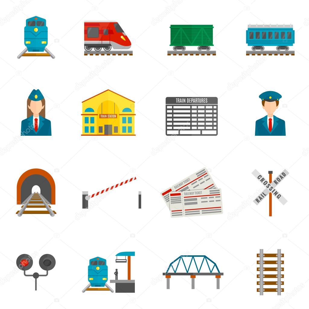 Railway Icons Set