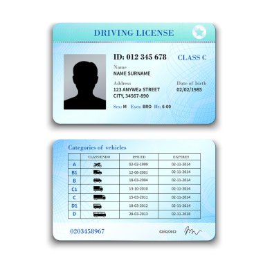 Driver License Illustration clipart