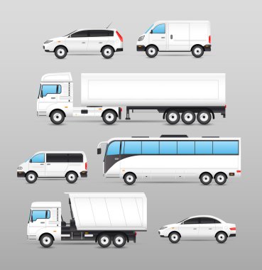 Realistic Transport Icons Set clipart