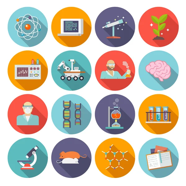 Science And Research Icon Flat — Stock Vector