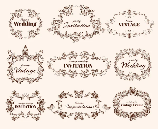 Cadres calligraphiques vintage — Image vectorielle