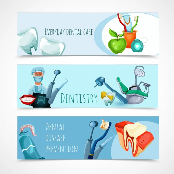 Set de pancartas de estomatología — Archivo Imágenes Vectoriales