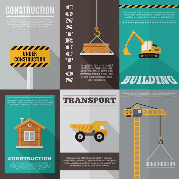 Construction Poster Set — Stock Vector