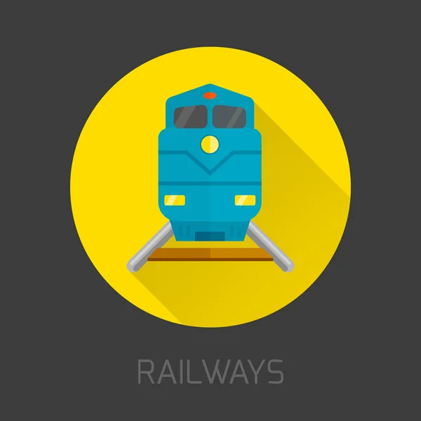 Railway Flat Icon — Stock Vector