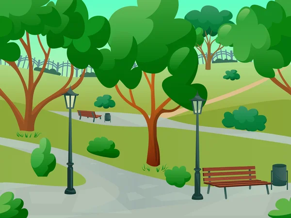 Park landschap Flat — Stockvector