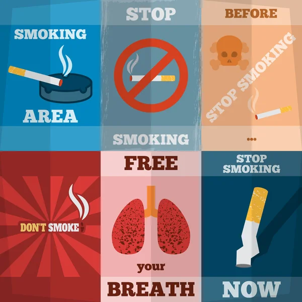 Smoking Mini Poster Set — Stock Vector