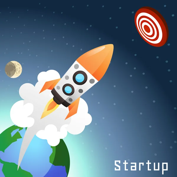 Startup Rocket Concept — Stock Vector