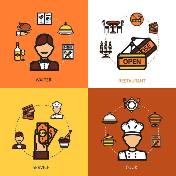 Concept de conception de restaurant — Image vectorielle