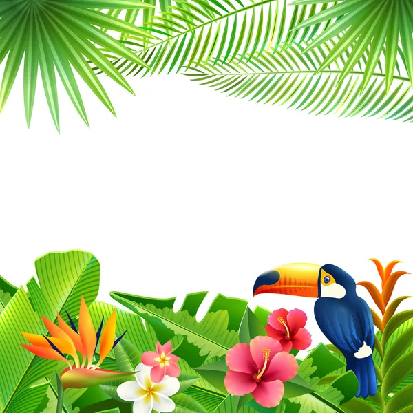 Fondo de paisaje tropical — Vector de stock