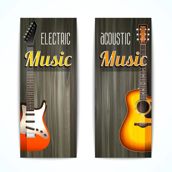 Muziek banner set — Stockvector