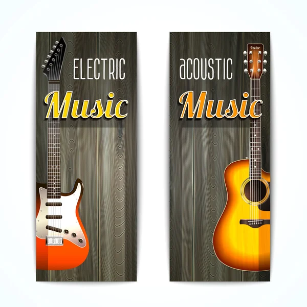 Conjunto de banner musical — Vector de stock