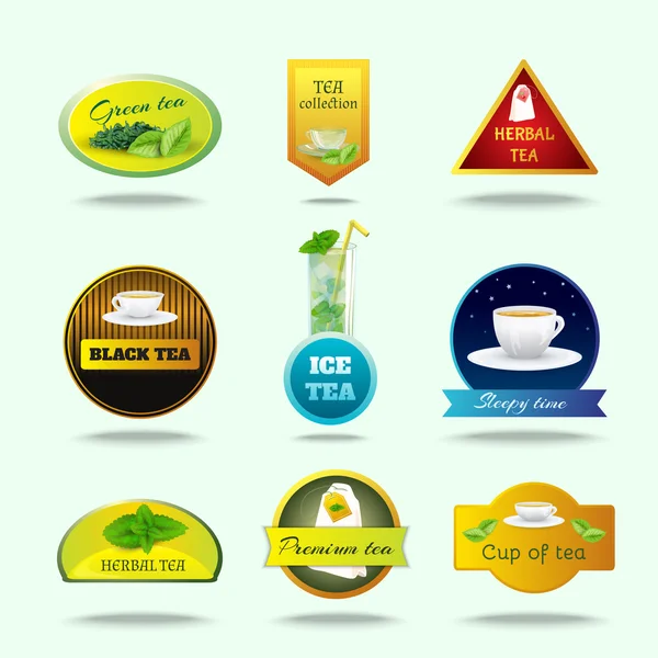 Tea Labels Set — Stock Vector