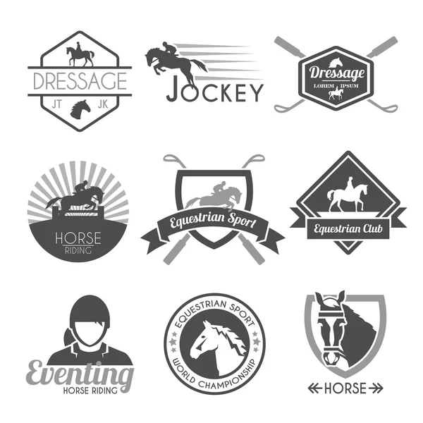 Ensemble d'étiquettes Jockey — Image vectorielle