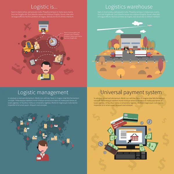 Conjunto de concepto de diseño para logística — Archivo Imágenes Vectoriales