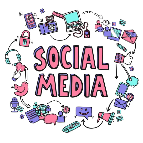 Conceito de design de mídia social —  Vetores de Stock