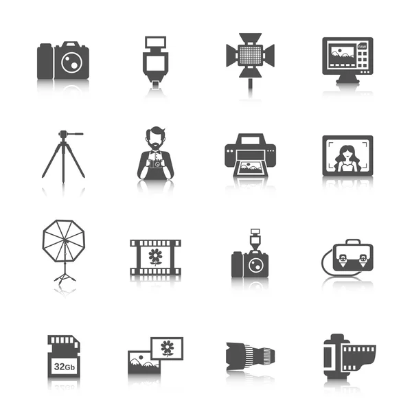 Conjunto de iconos de fotografía — Archivo Imágenes Vectoriales