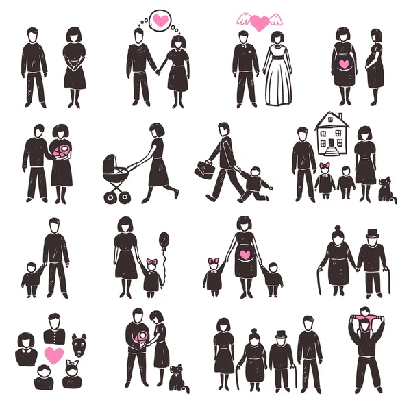 Family Icon Set — Stock Vector