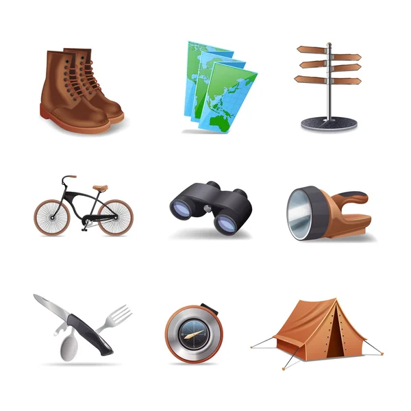 Hike Icons Set — Stock Vector