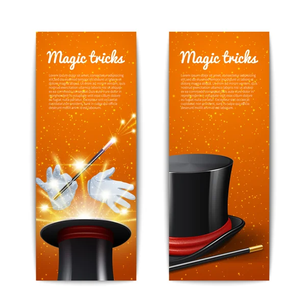 Set di banner magici — Vettoriale Stock