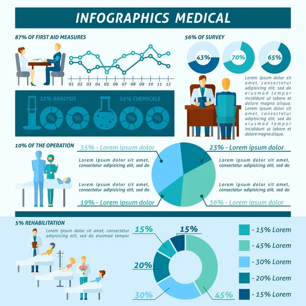 Ensemble d'infographie docteur — Image vectorielle