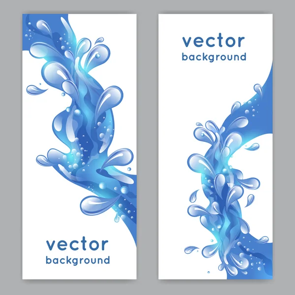 Water Splash Banner — Stock Vector