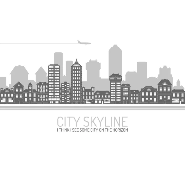 Ville Skyline Noir — Image vectorielle