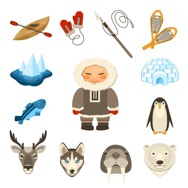 Set di icone di Chukchi — Vettoriale Stock