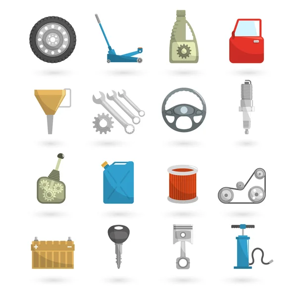 Auto Service Icons Flat — Stock Vector