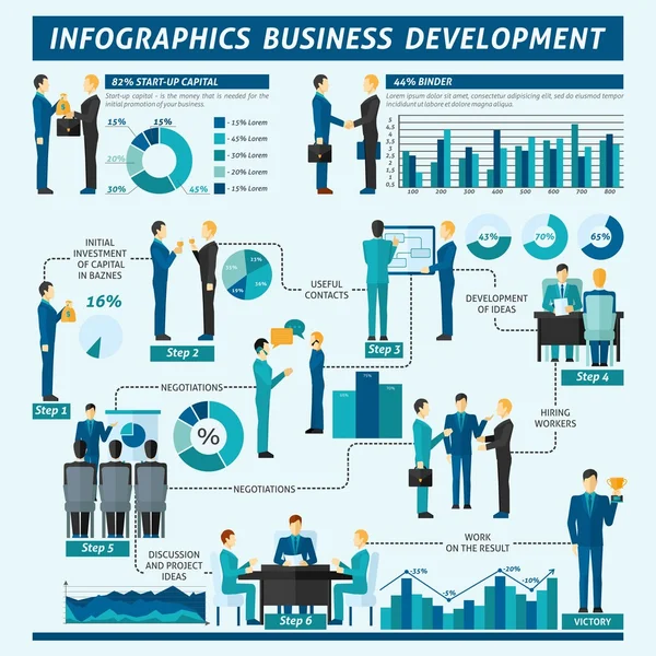 Инфографический набор бизнесменов — стоковый вектор