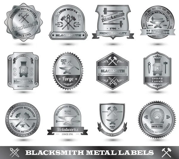 Blacksmith Metal Label — Stock Vector