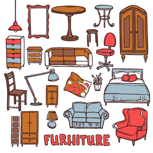Ensemble de meubles de maison — Image vectorielle