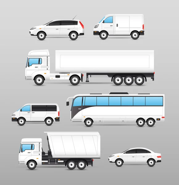 Conjunto de iconos de transporte realistas — Vector de stock