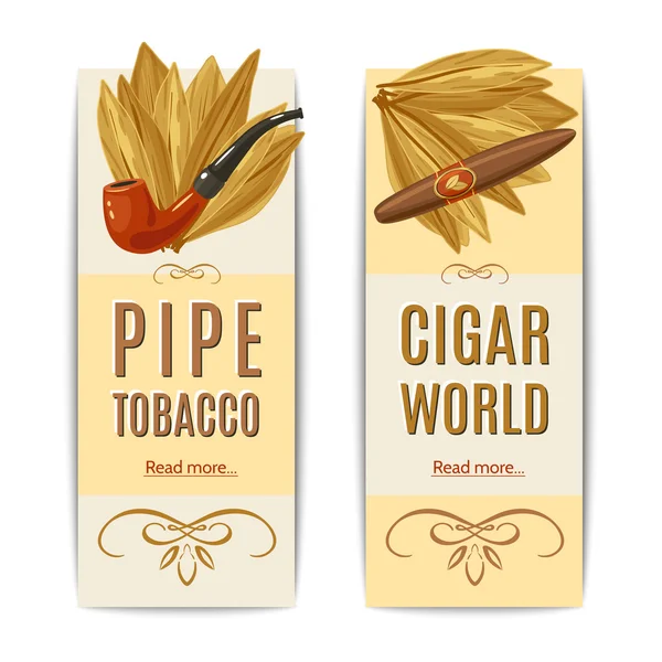 Set di banner per tabacco — Vettoriale Stock