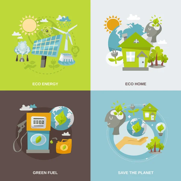 Eco Energy Flat — Stock Vector